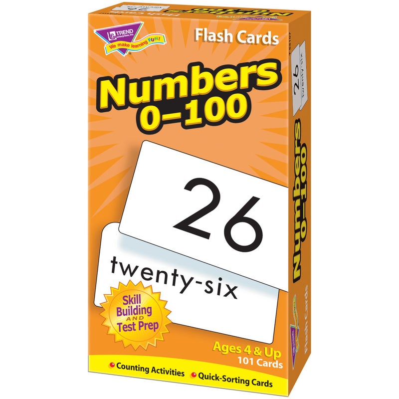 Trend Enterprises: Numbers 0-100 Skill Drill Flash Cards, Numerals and Number Words, Exciting Way for Everyone to Learn, Great for Skill Building and Test Prep, 101 Cards Included, Ages 4 and Up - Image 4